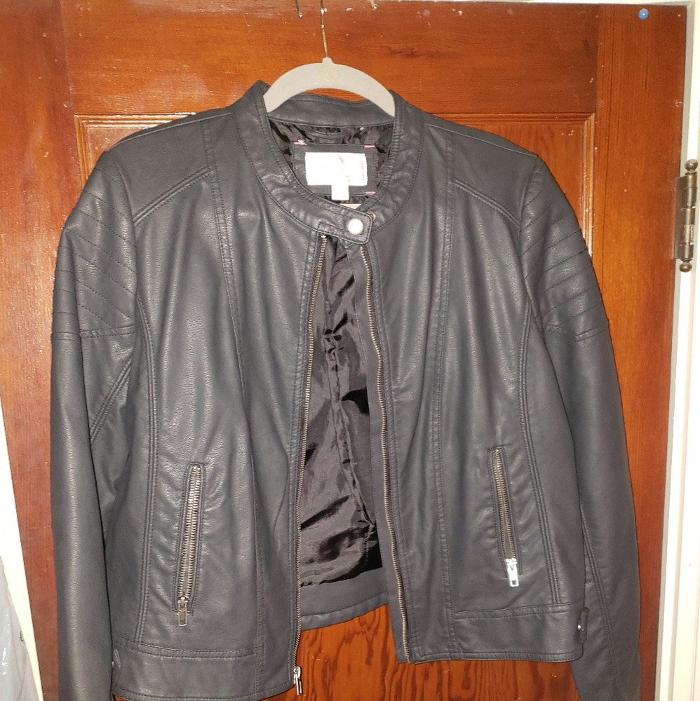 Xhilaration Black Faux Leather Jacket -Target